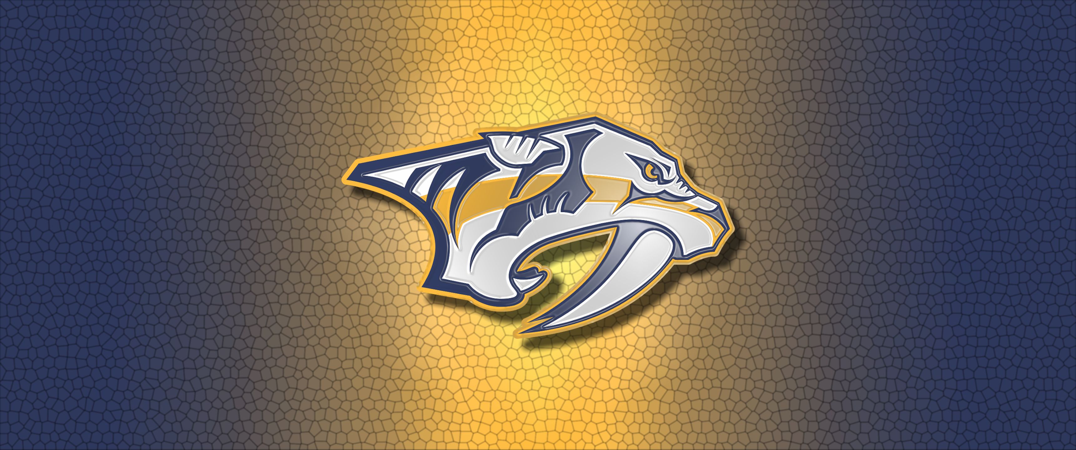 Logo Nashville Predators oro blu, hockey, 3440x1440 Ultrawide, Dual Monitor
