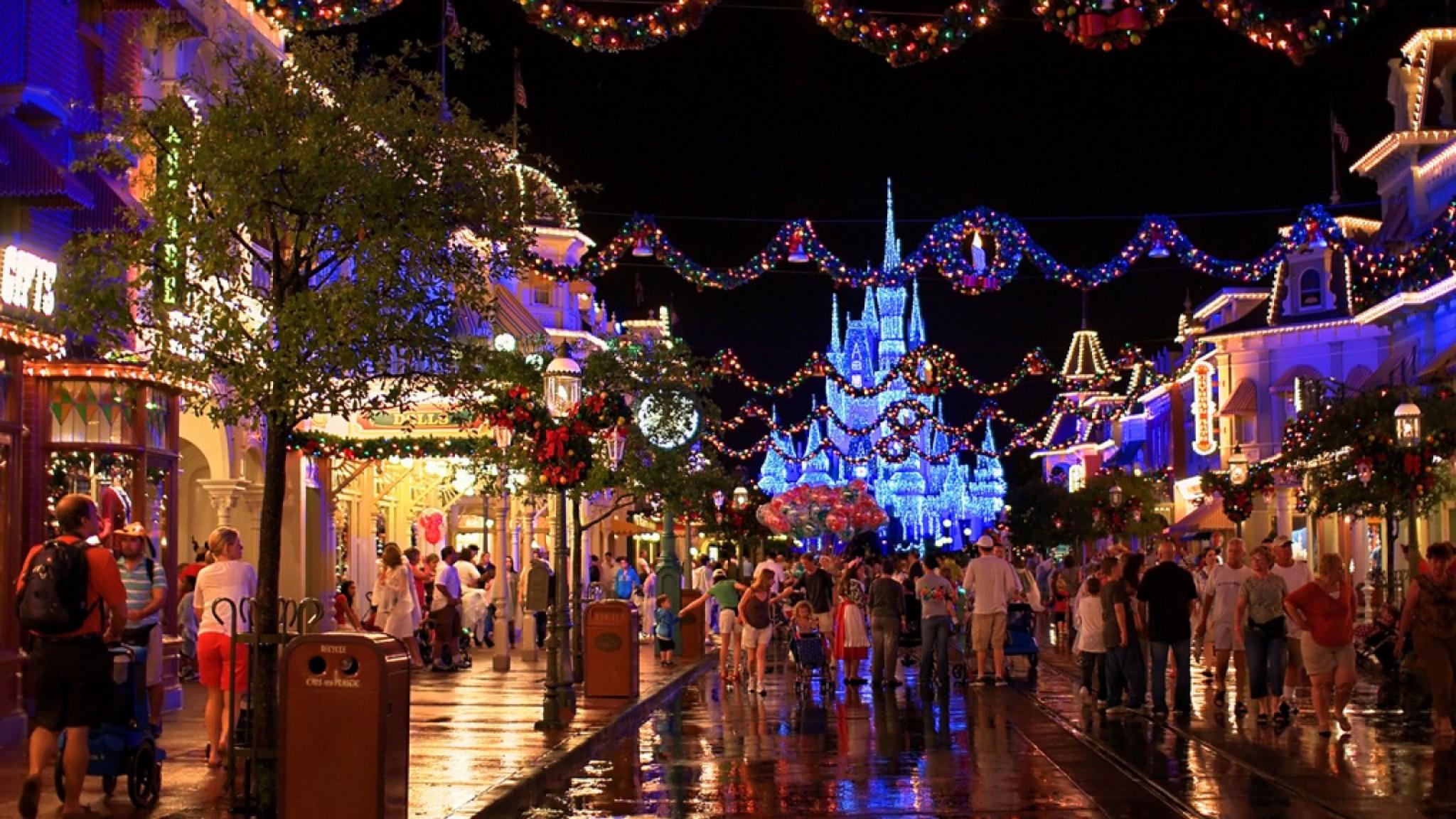 Castello Disney World Natale, 2048x1152 2K, Desktop