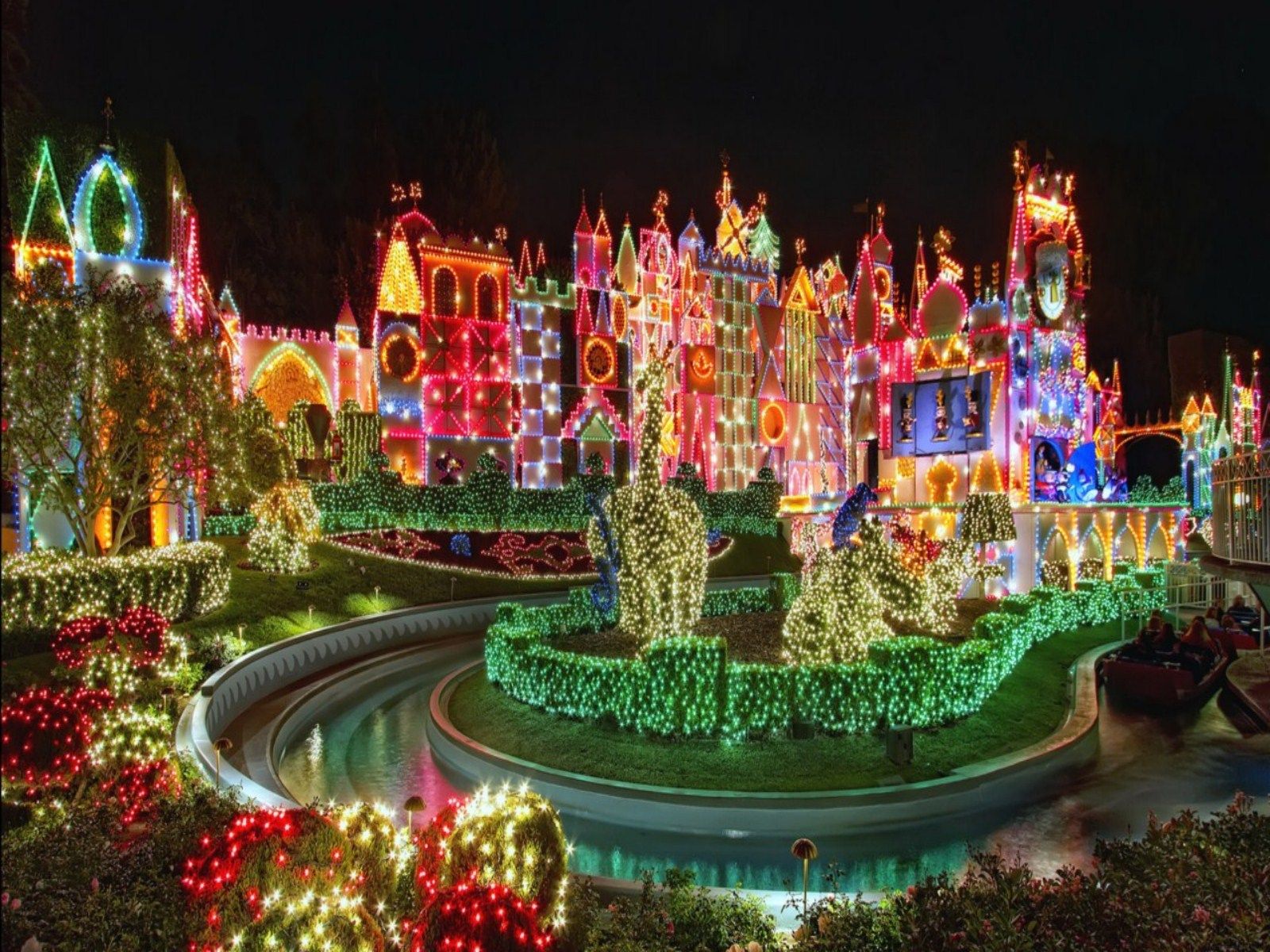 Castello Disney illuminato Natale, 1600x1200 HD, Laptop