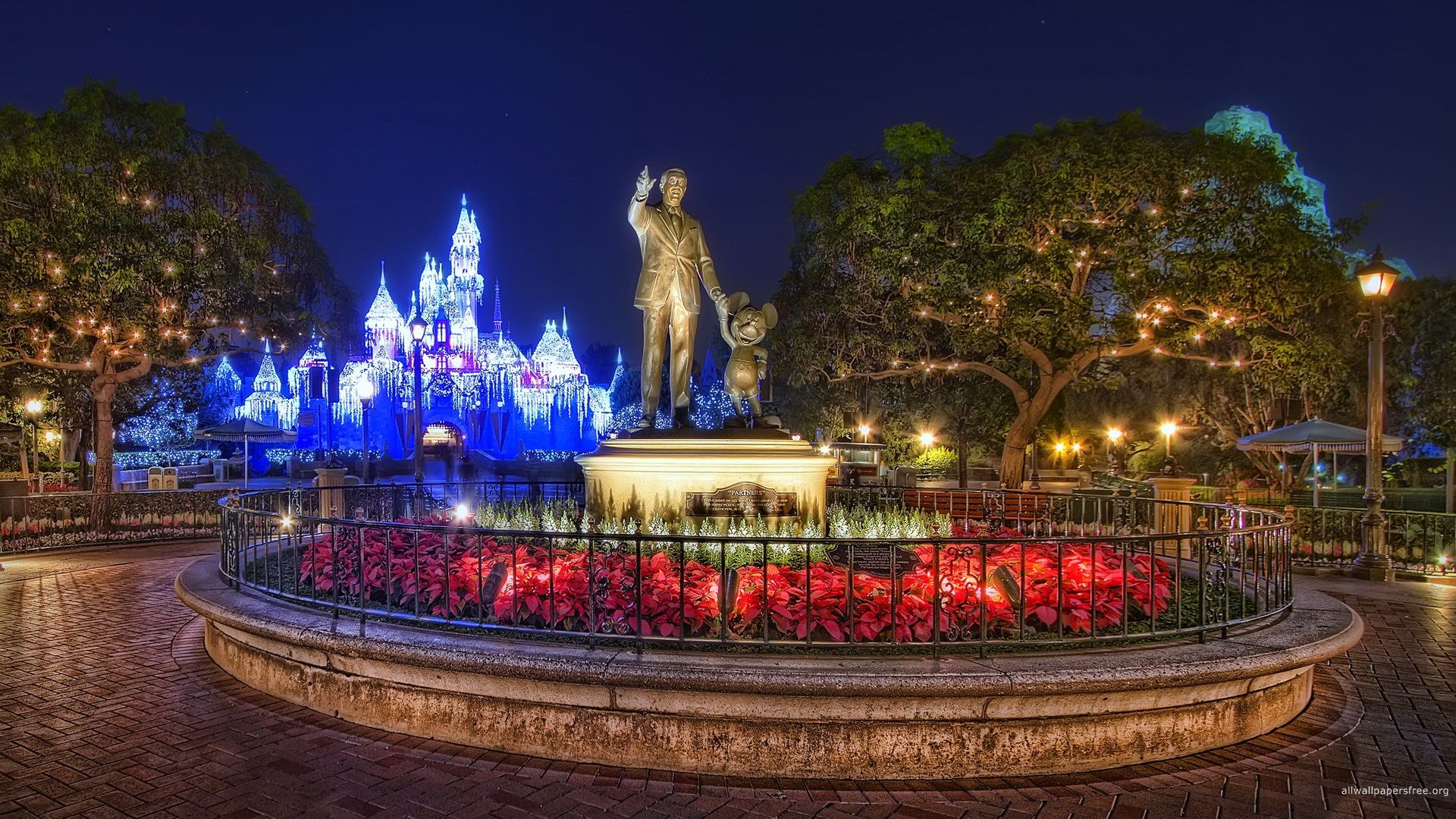 Castello Disney Natale notturno, 1920x1080 1080p, Laptop