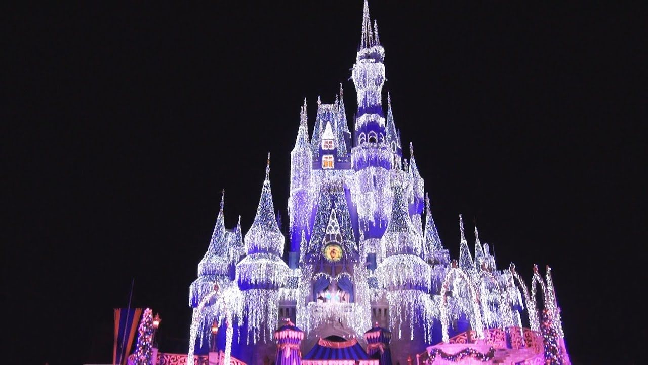 Castello Disney illuminato Natale, 1280x720 720p, PC