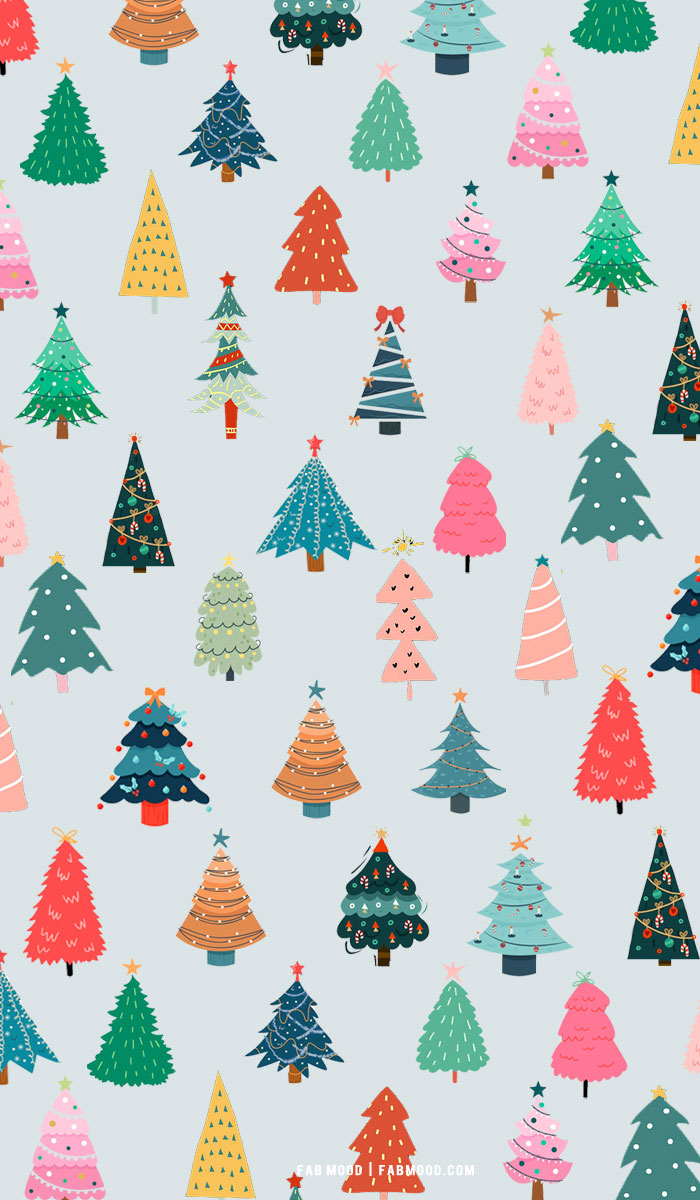 Alberi di Natale colorati pattern, 700x1200 Verticale, Mobile