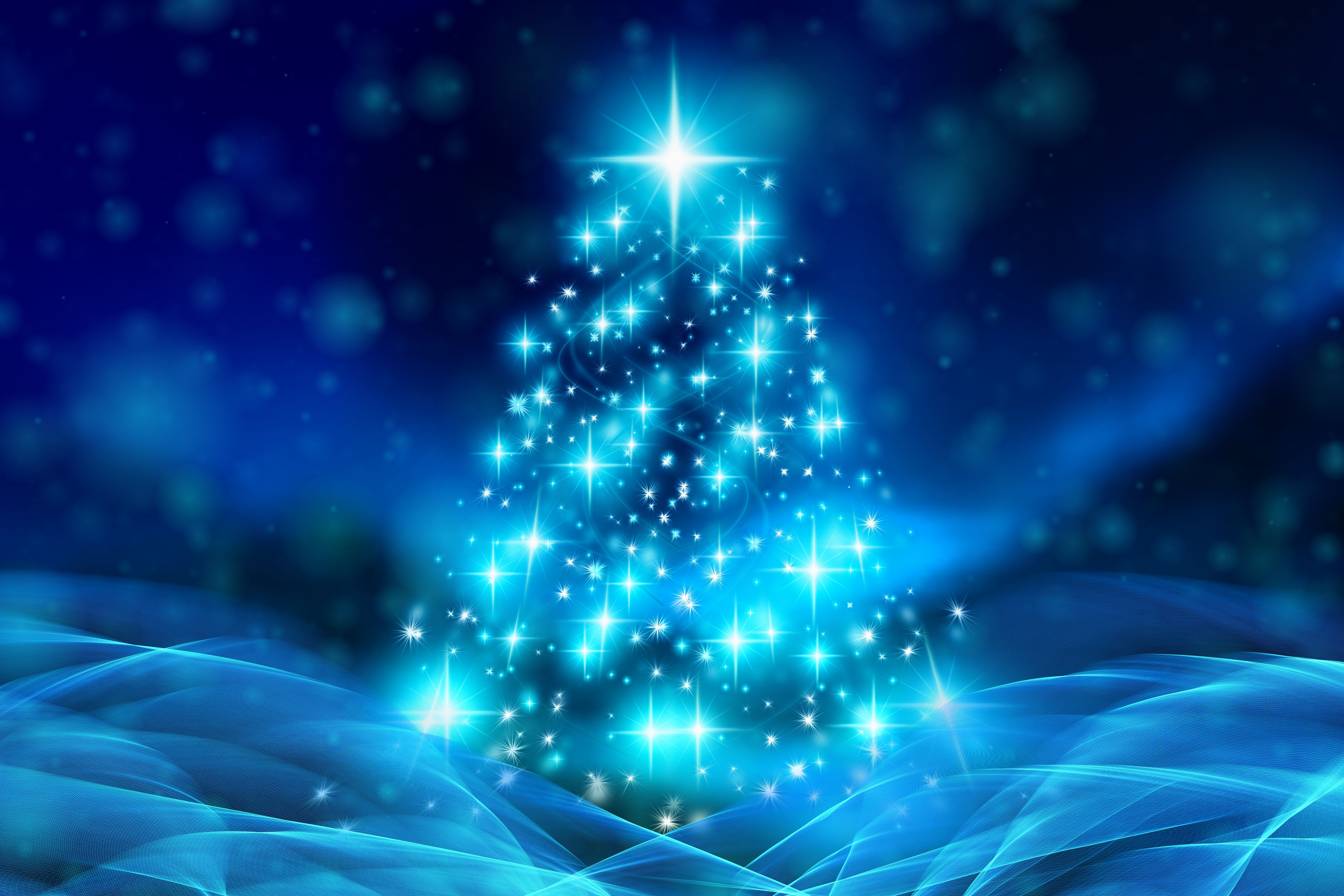 Albero di Natale luminoso blu, 6000x4000 Ultra HD, 4K TV
