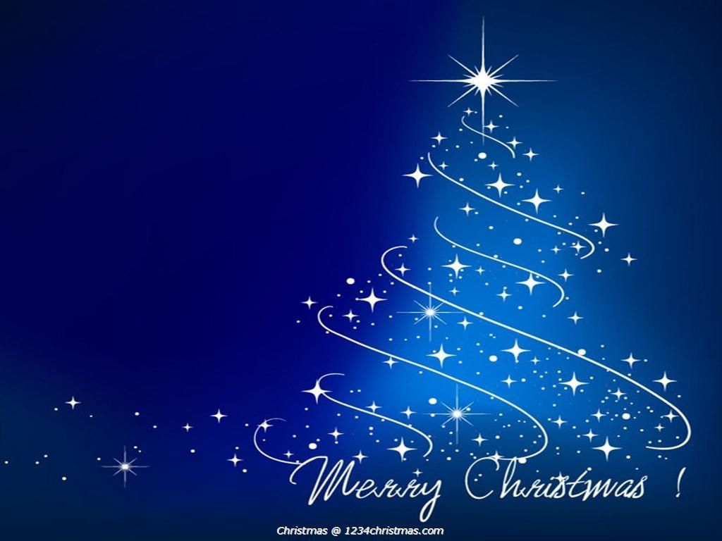 Albero di Natale blu luminoso, 1024x768 HD, PC