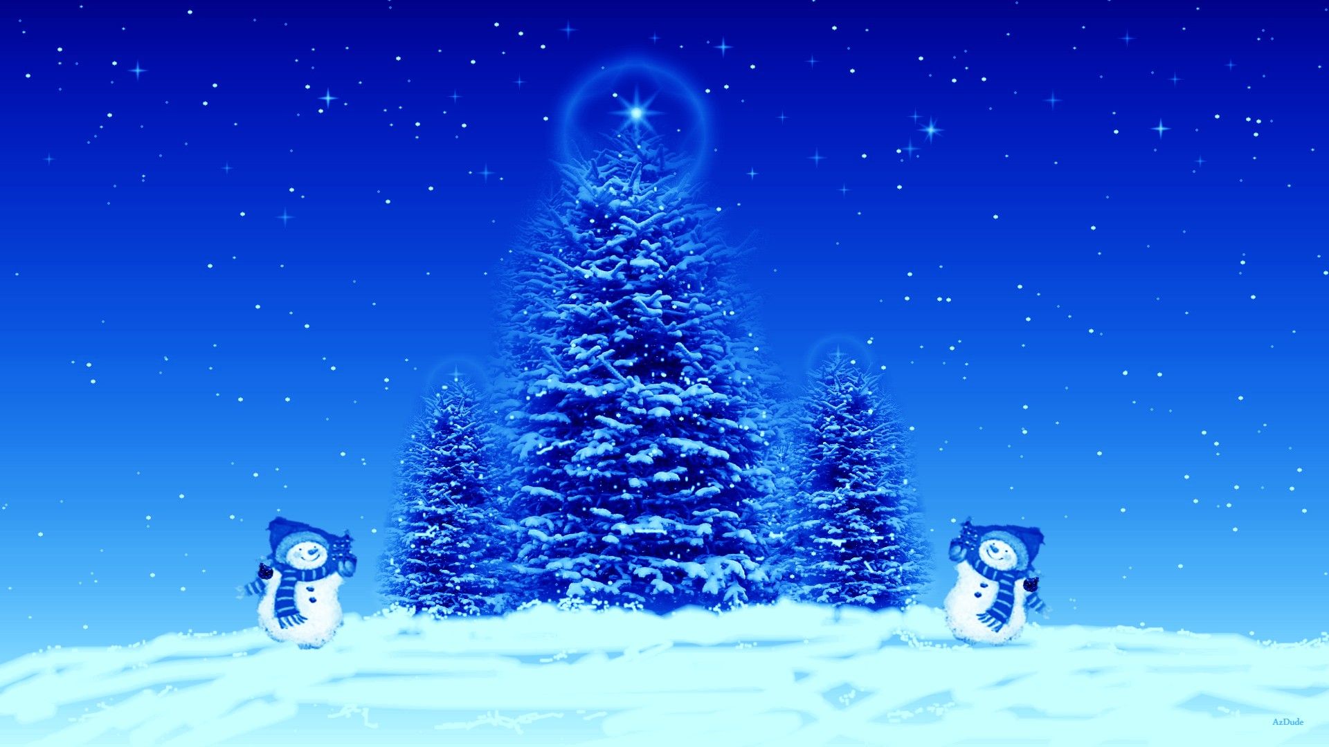 Albero di Natale blu innevato, 1920x1080 Full HD 1080p, Desktop
