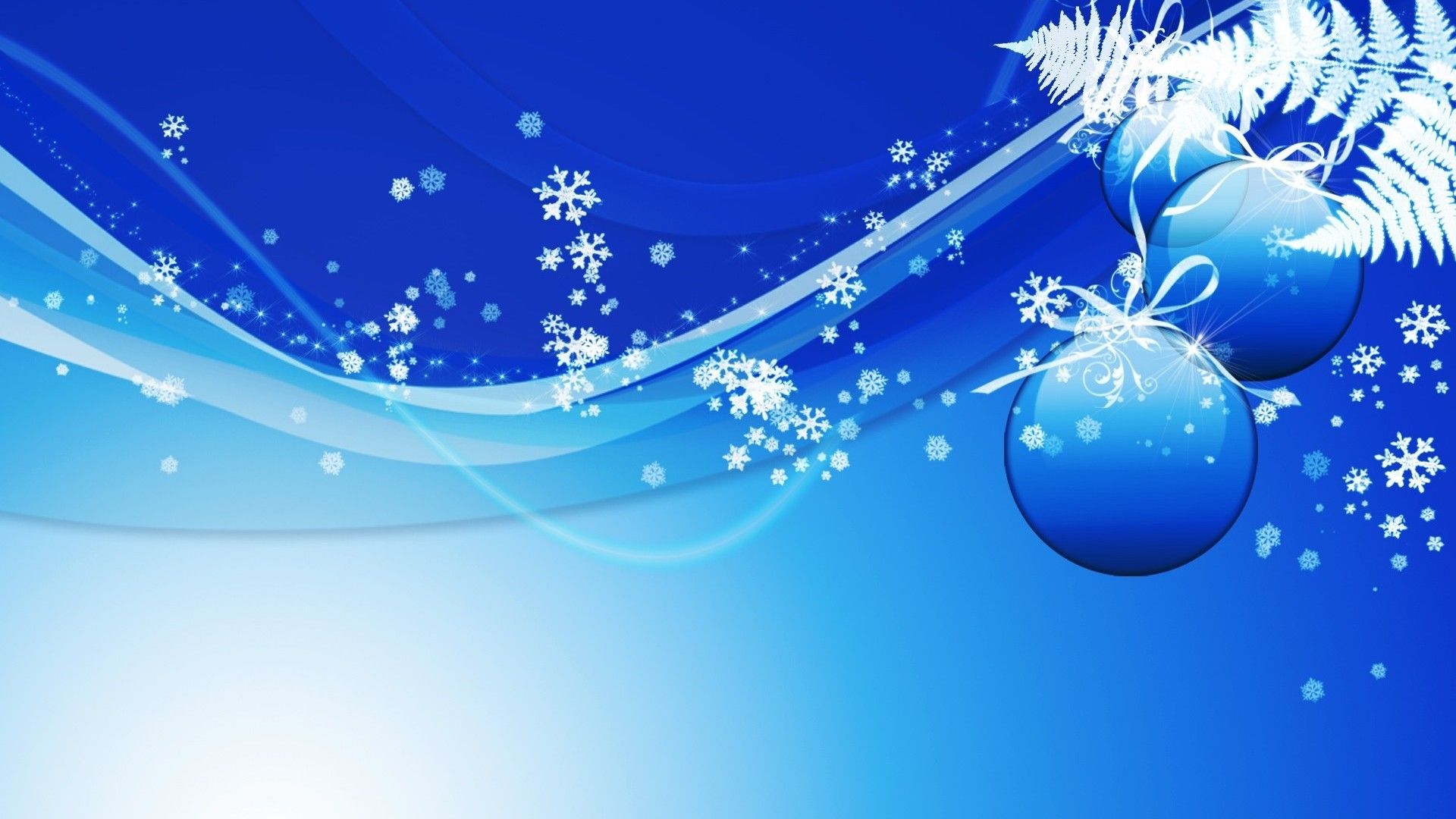 Palline natalizie blu con fiocchi di neve, 1920x1080 Full HD, PC