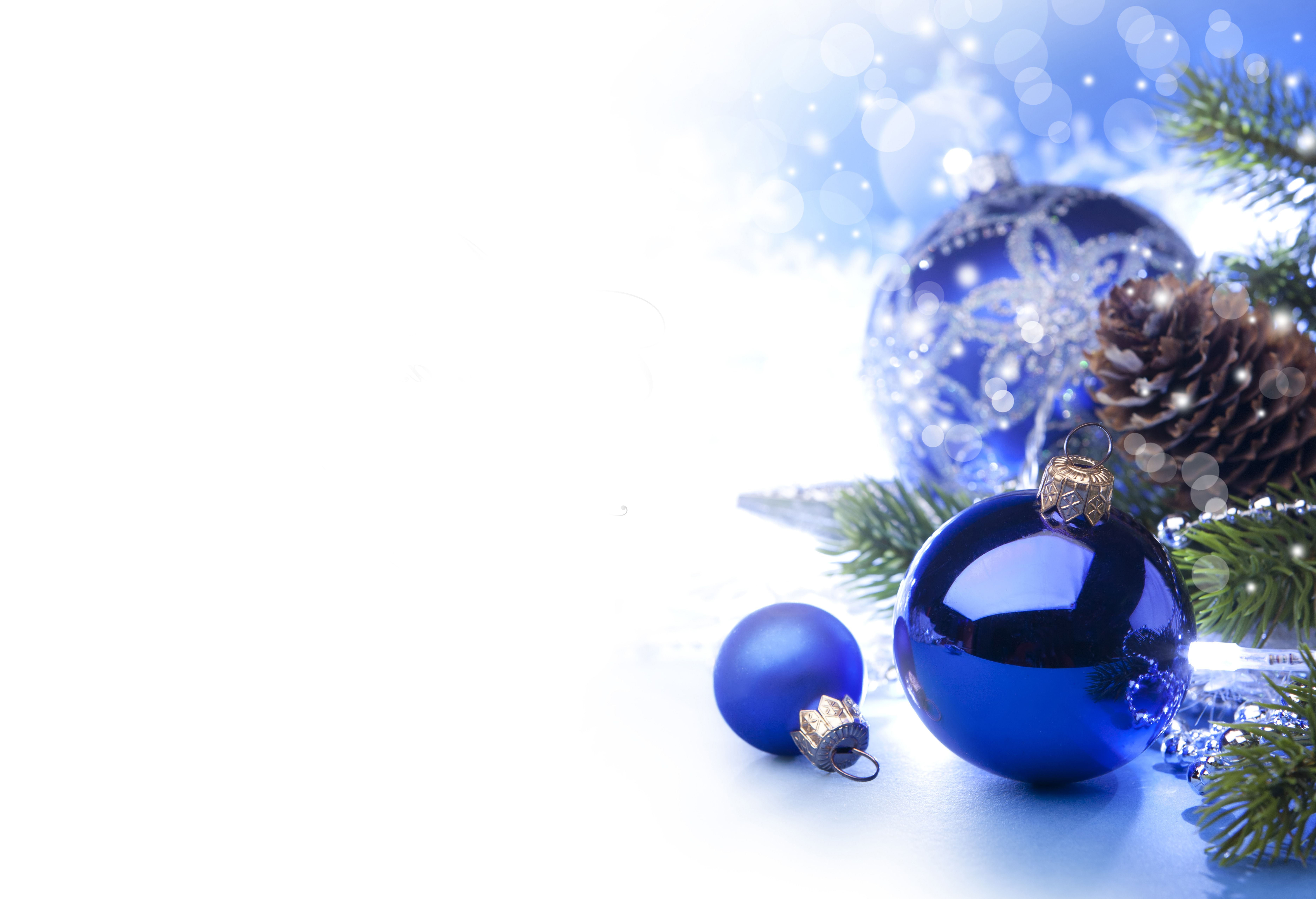 Palline di Natale blu, 7488x5116 UHD, PC 4K