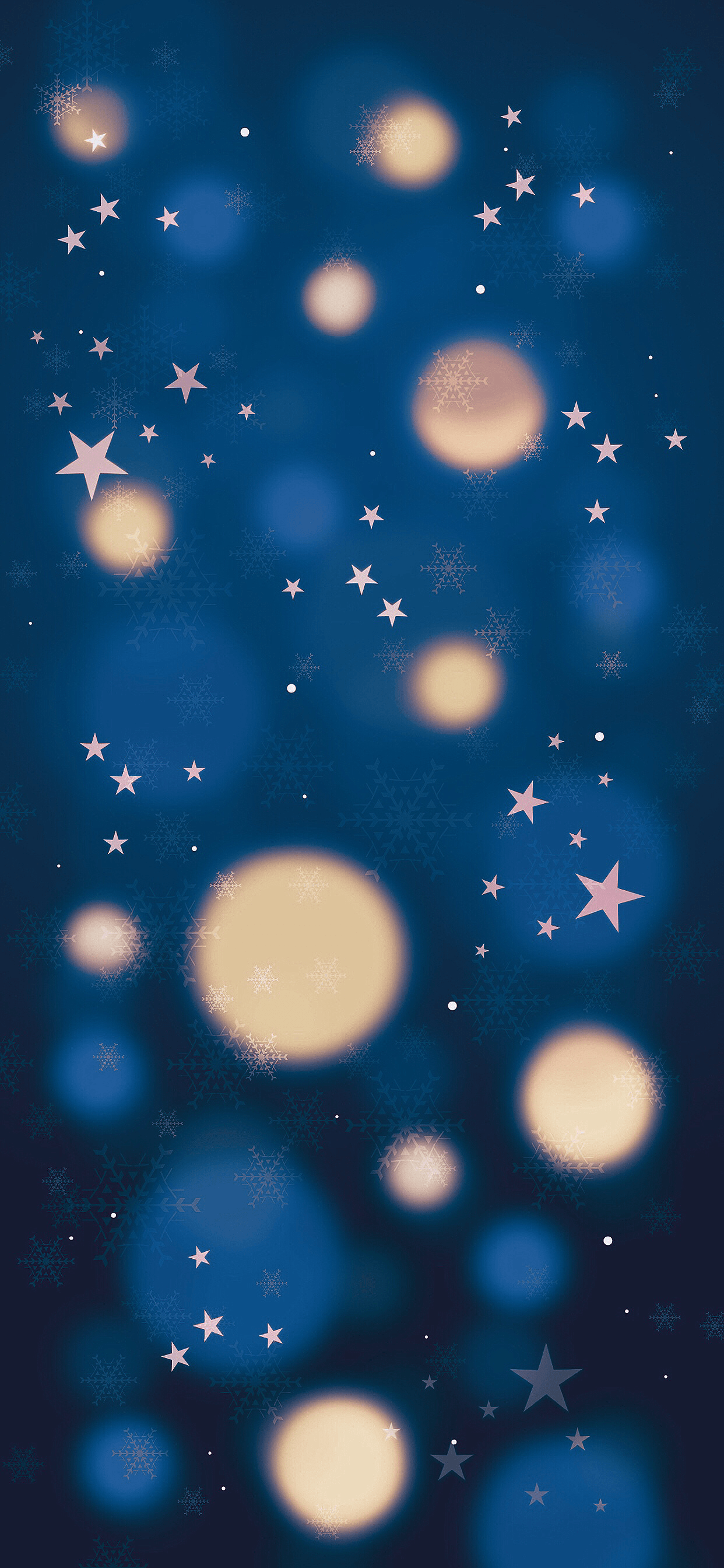 Bokeh dorato e stelle blu, 1242x2688 Verticale, iPhone Pro Max