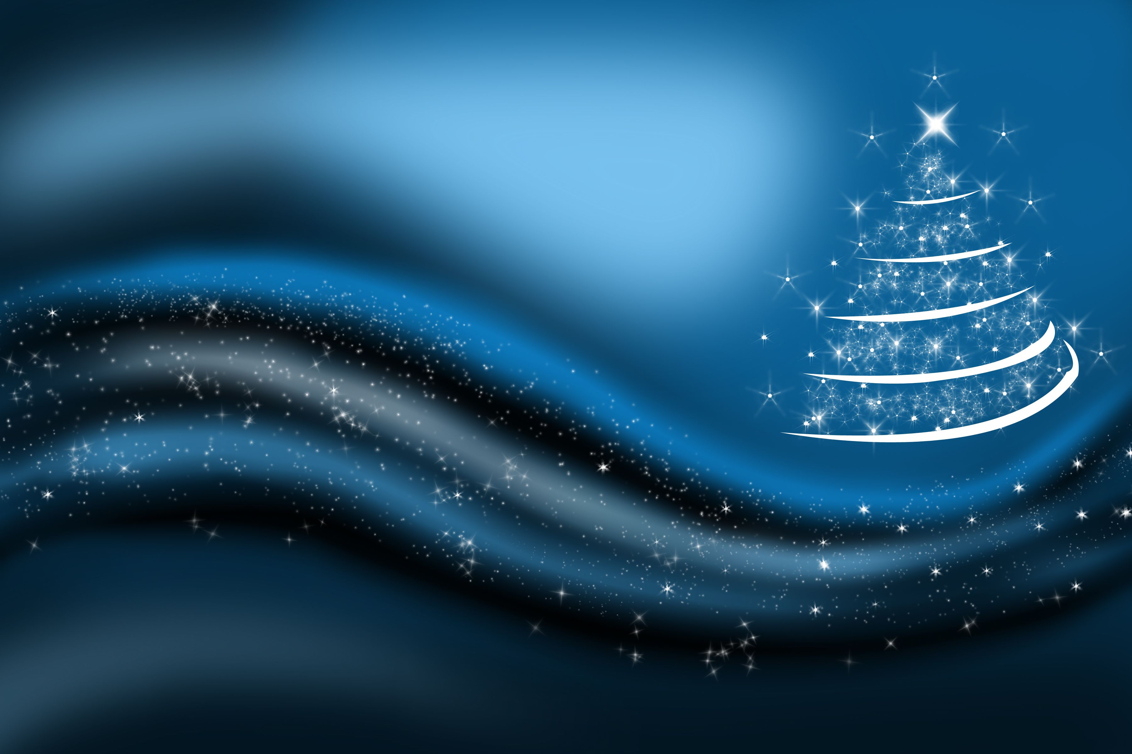 Albero di Natale astratto blu, 3600x2400 WQXGA, Desktop