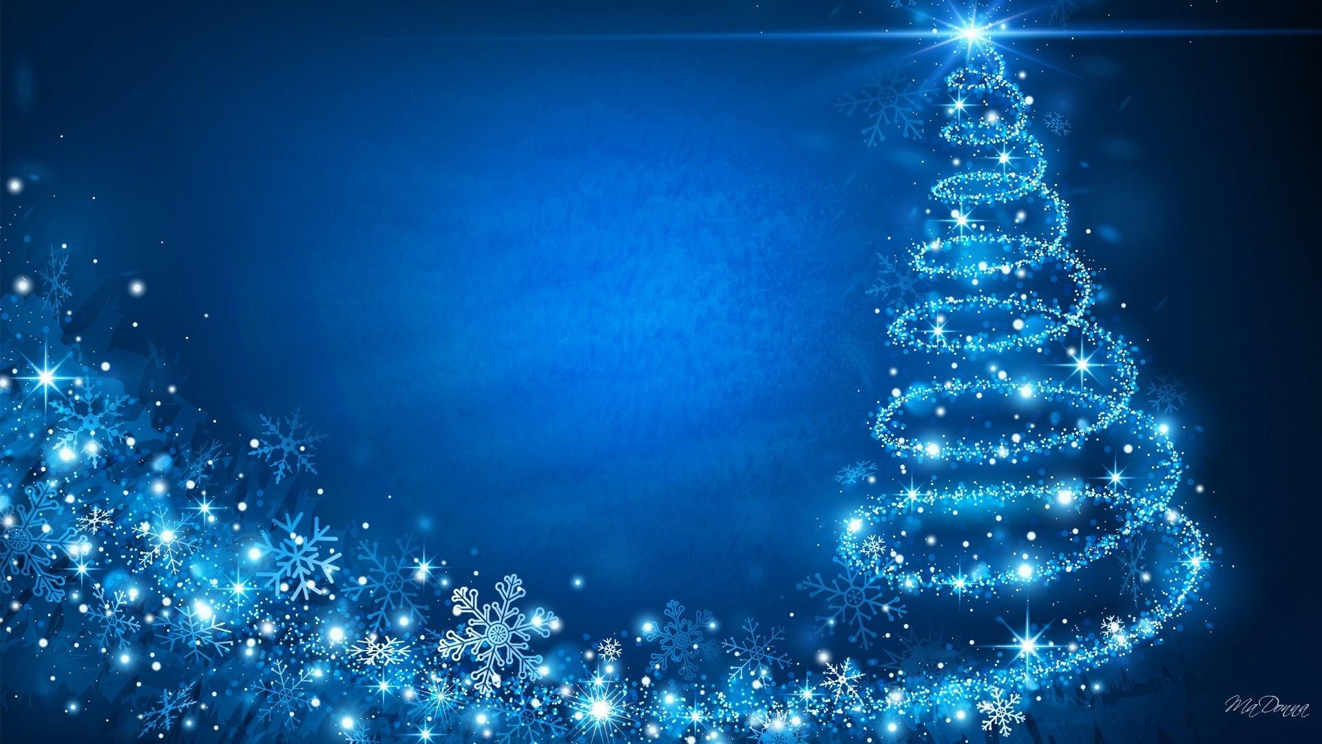 Albero di Natale luminoso blu, 1920x1080 1080p, Laptop