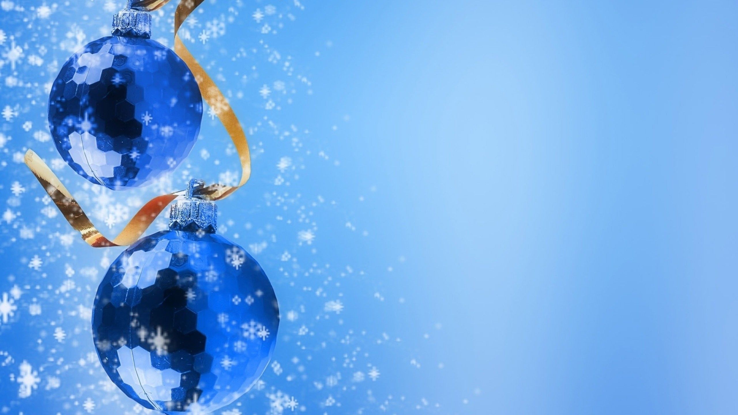 Palline di Natale blu, 2560x1440 QHD, Laptop