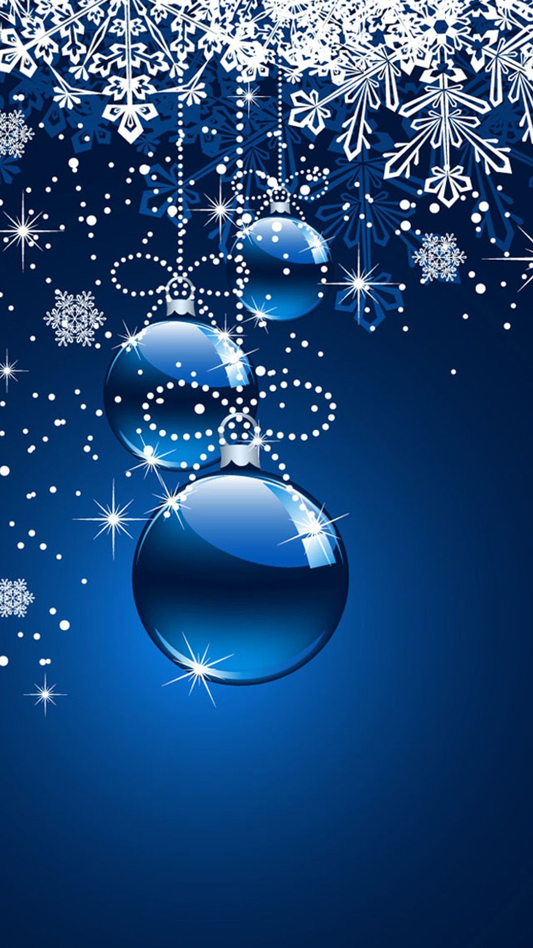 Palline di Natale blu, 1080x1920 Verticale, Telefono
