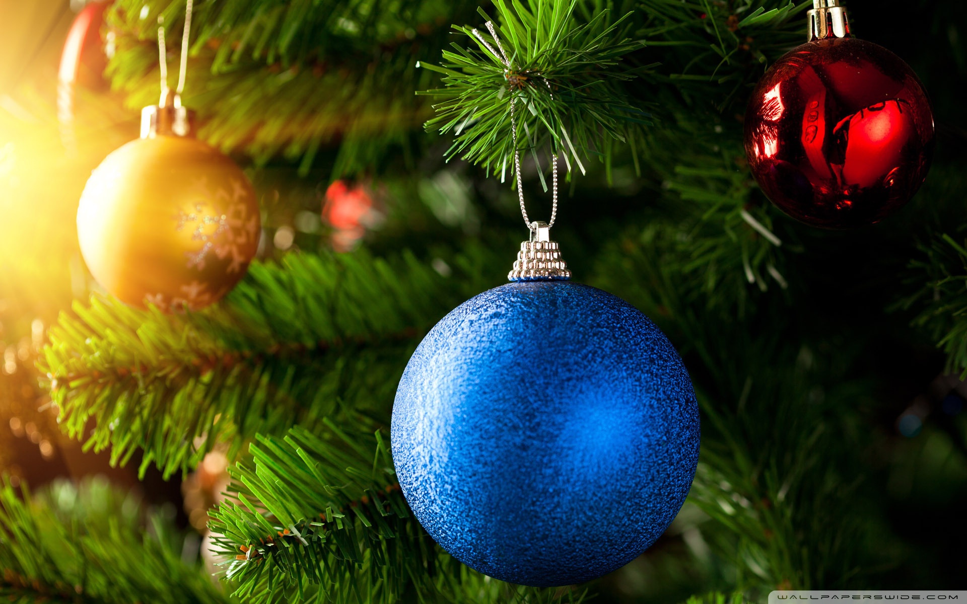 Palline blu e rosse albero Natale, 1920x1200 Full HD+, iMac