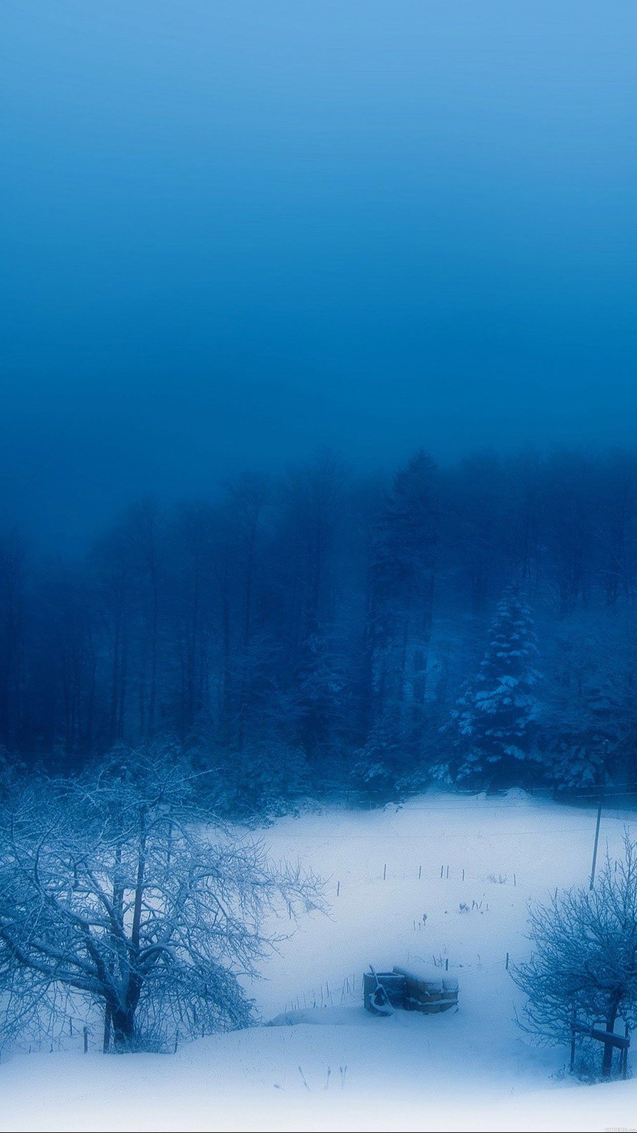 paesaggio innevato blu notturno, 1242x2208 Full HD Verticale, Smartphone