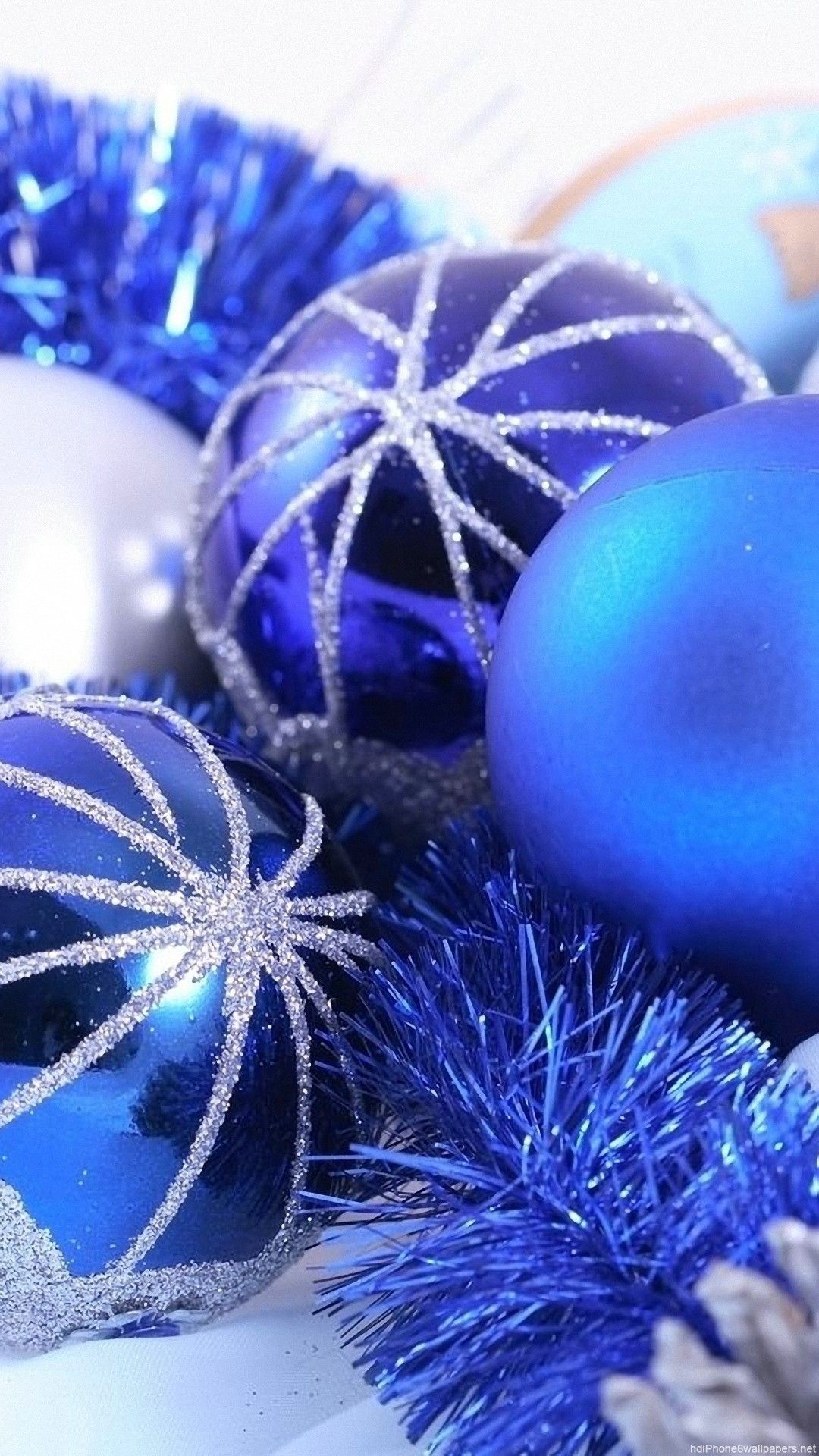 Palline natalizie blu argento, 1080x1920 Verticale, Samsung Galaxy