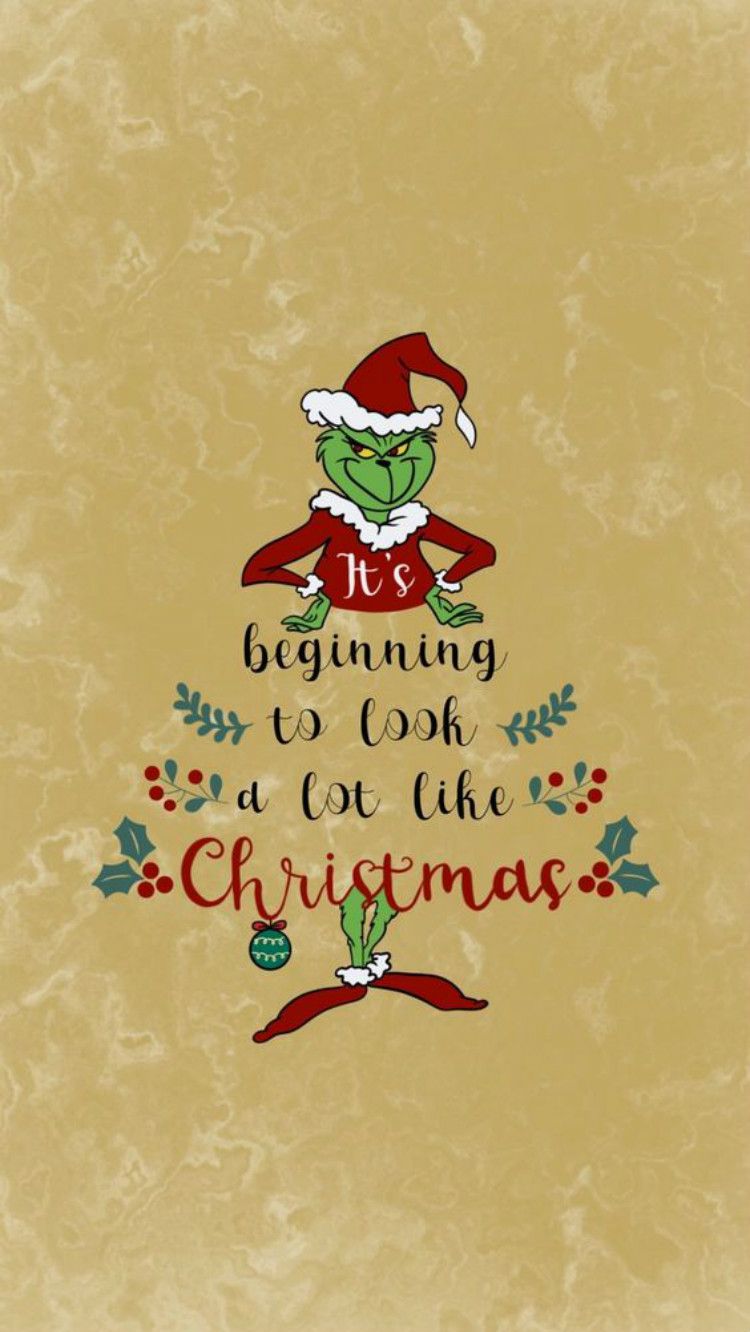 Grinch natalizio con scritta Christmas, 750x1332 Verticale, Telefono