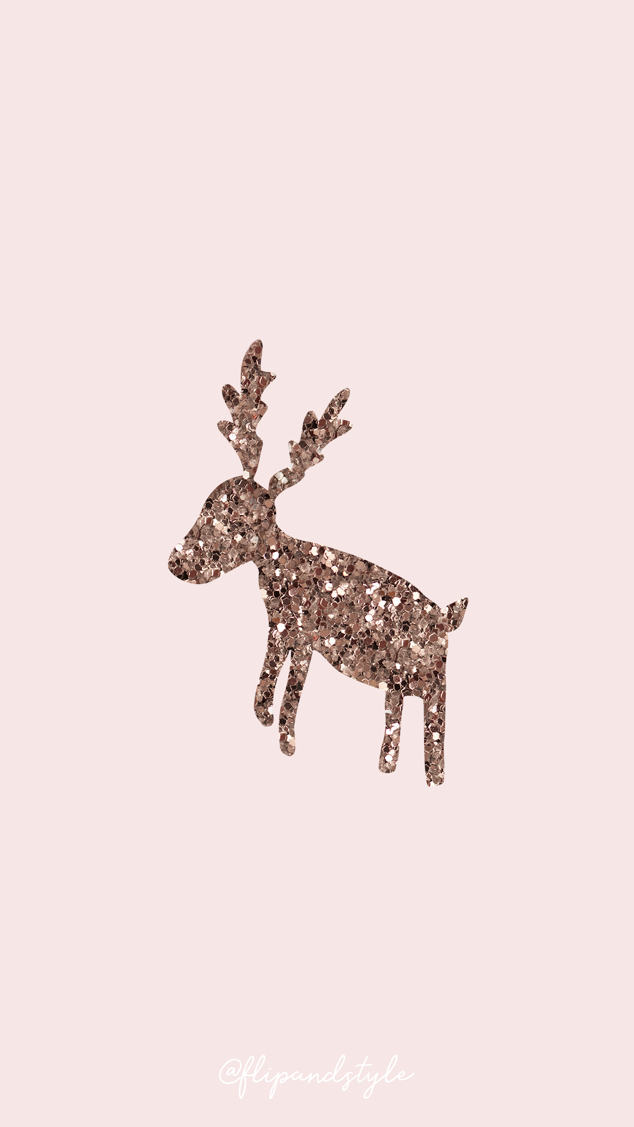 Renna glitter oro rosa, 1242x2208 Full HD Verticale, Smartphone