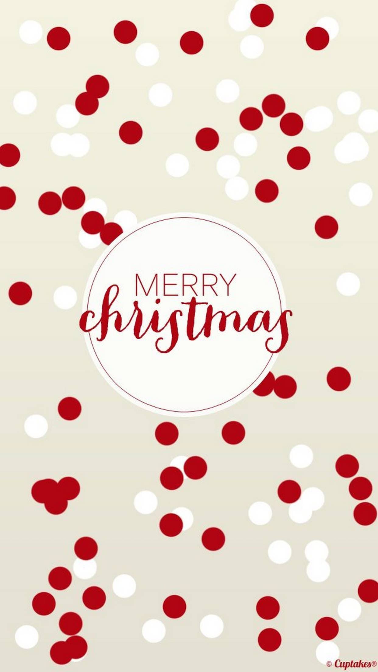 Merry Christmas pois rossi bianchi, 1242x2208 Full HD Verticale, Smartphone