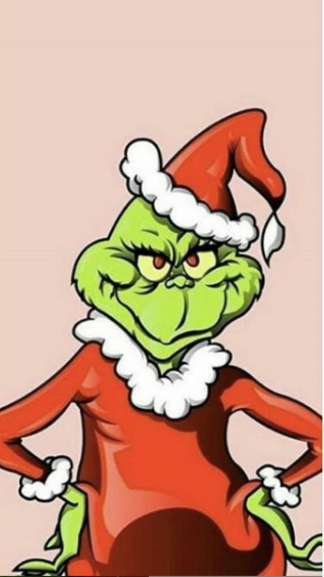 Grinch natalizio con cappello rosso, 1080x1920 Verticale, Telefono