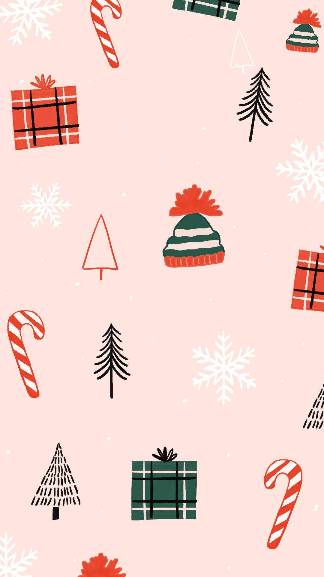 Natale regali alberelli caramelle rosa, 1080x1920 Verticale, Telefono