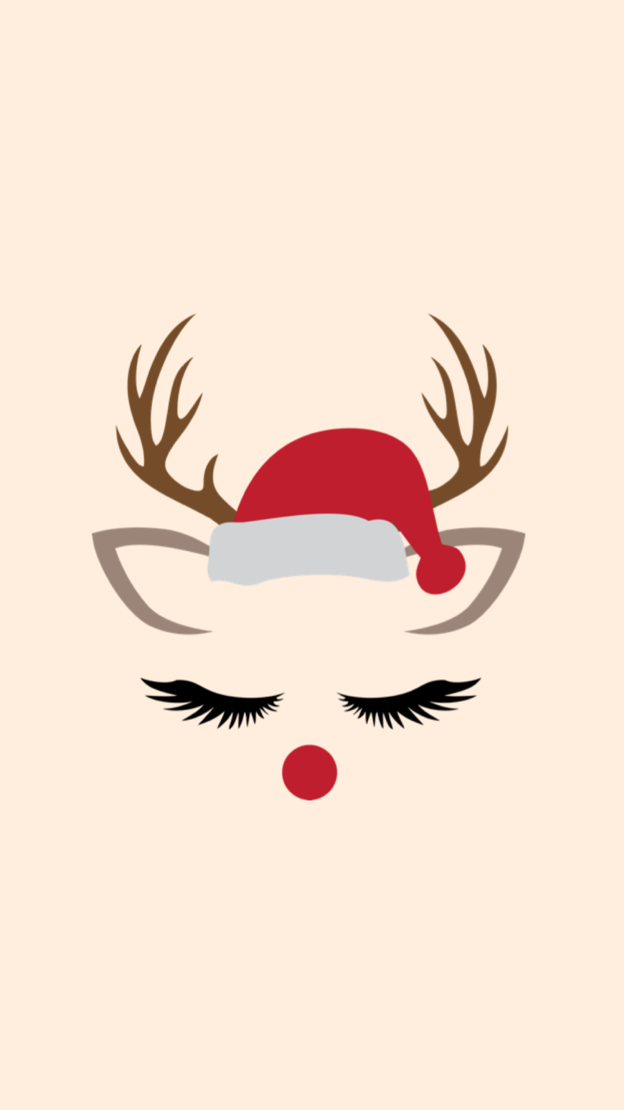 Renna con cappello Babbo Natale, 1242x2208 Full HD Verticale, iPhone