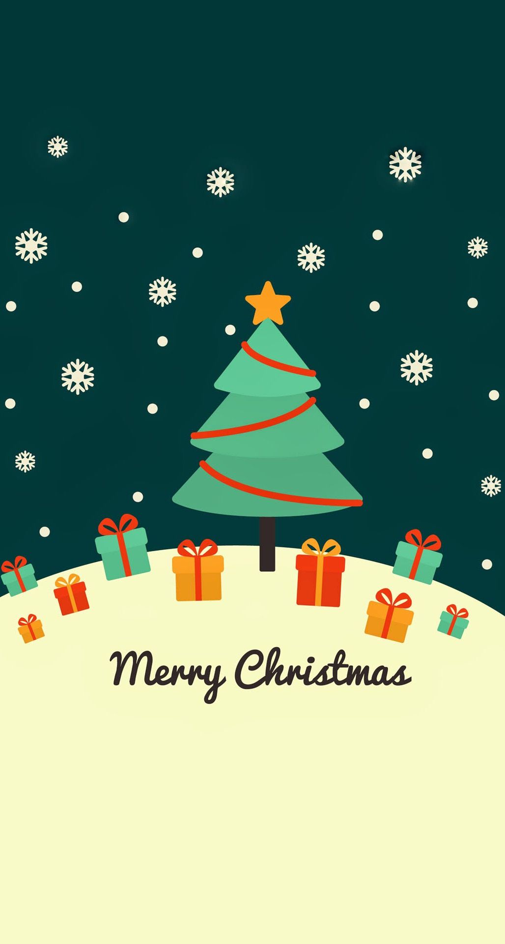 Albero di Natale con regali, 1028x1920 Verticale, Telefono