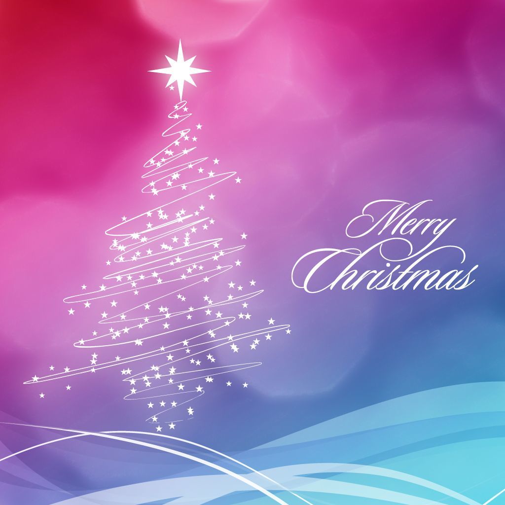 Albero di Natale luminoso rosa-blu, 1024x1024 HD, Desktop