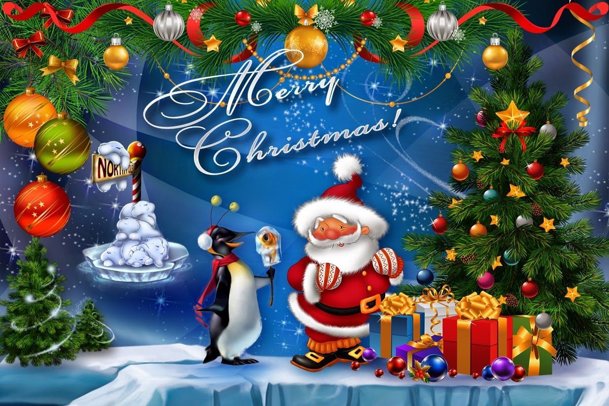 Babbo Natale pinguino regali natalizi, 1200x800 HD, ROG Asus Laptop