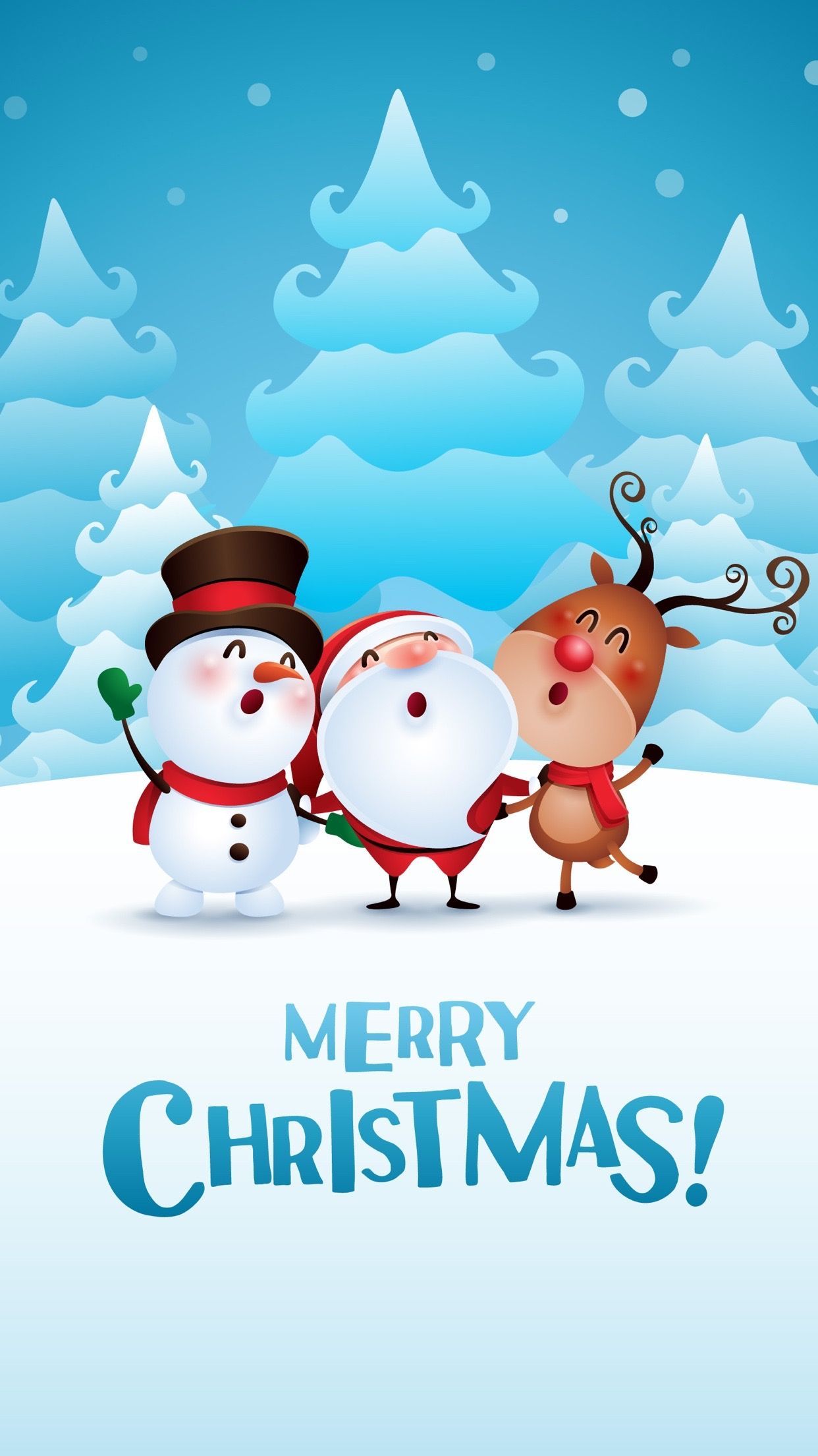 Pupazzo neve Babbo Natale renna, 1242x2208 Full HD Verticale, Smartphone
