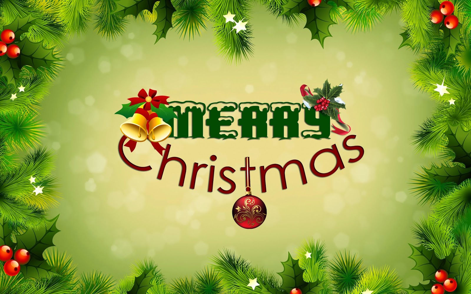 Cornice natalizia con scritta Merry Christmas, 1600x1000 HD, Laptop