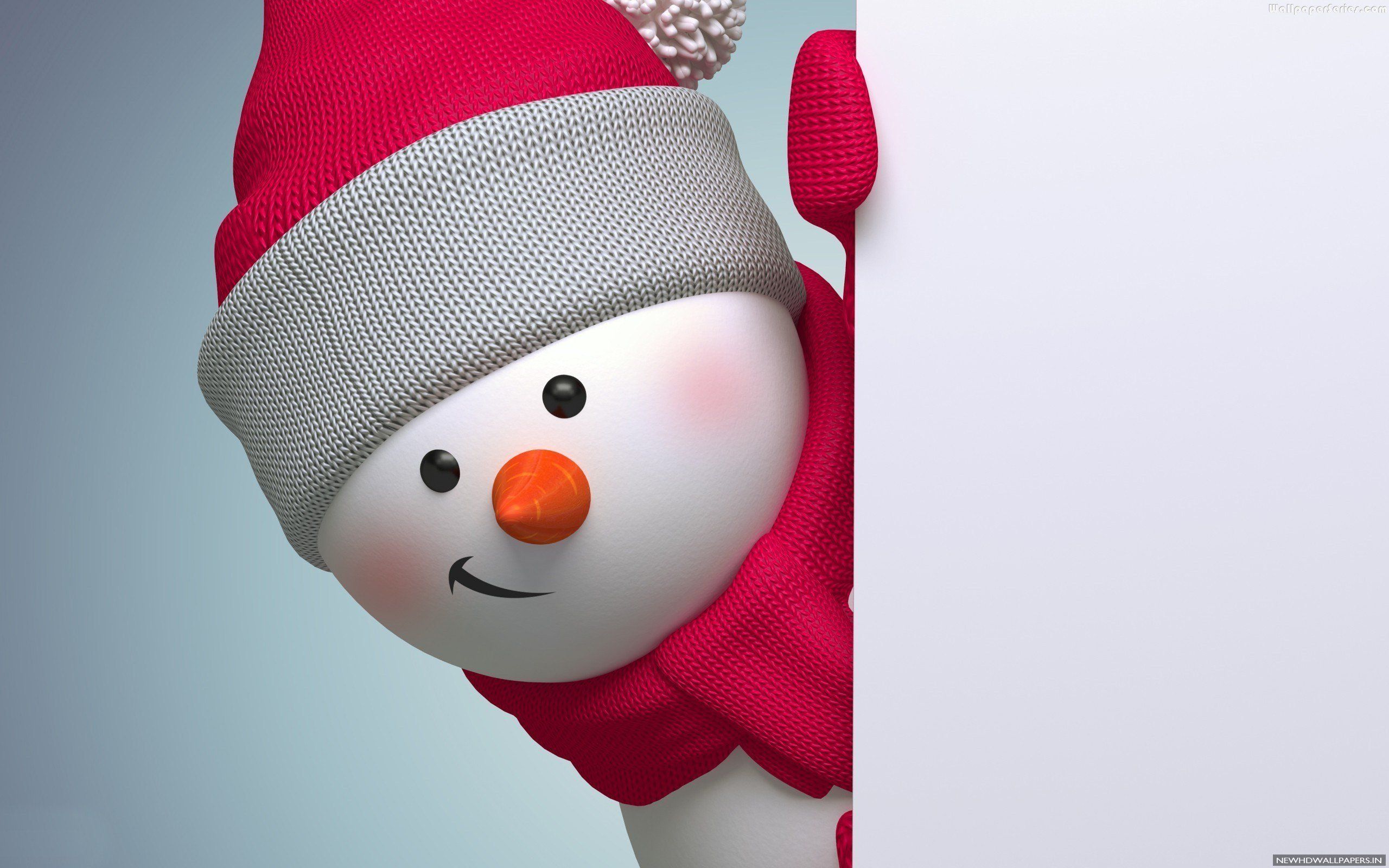 Pupazzo di neve con cappello rosso, 2560x1600 2K+, Desktop