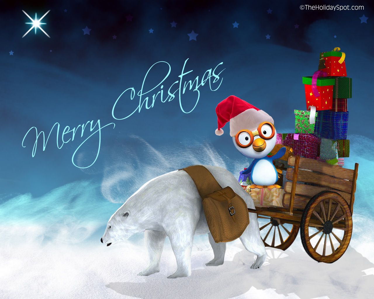 Pinguino orso polare regali Natale, 1280x1024 720p, Laptop