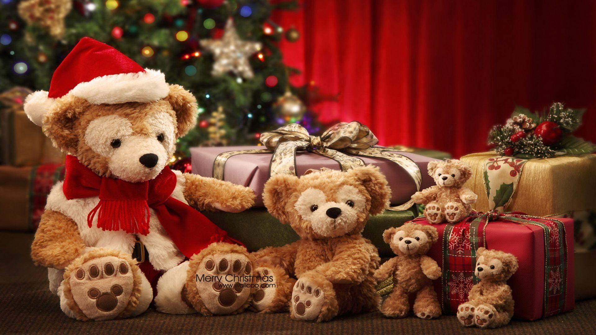 Orsacchiotti di Natale con regali, 1920x1080 Full HD 1080p, Desktop