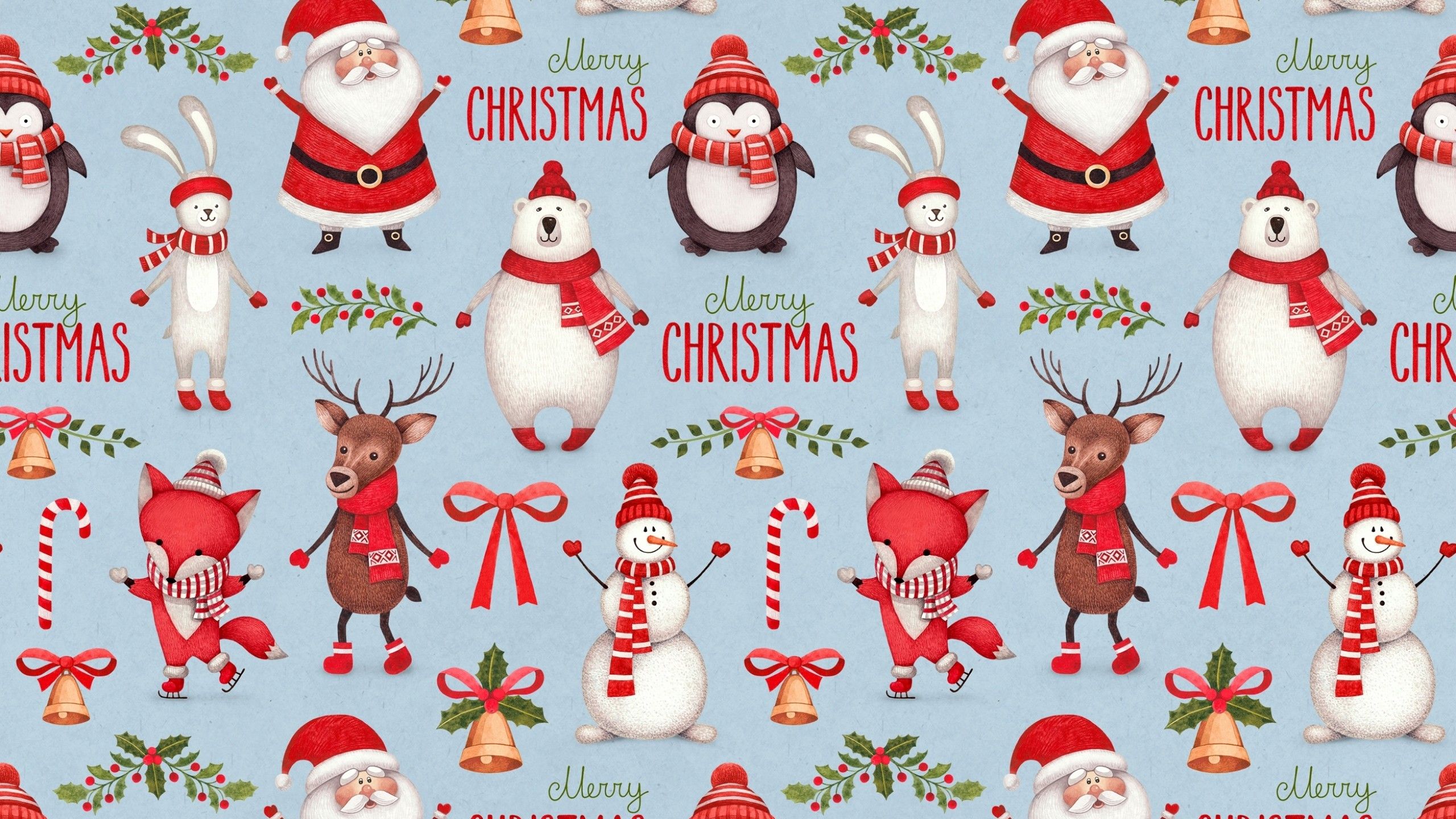 Babbo Natale, pupazzo di neve, renne carini, 2560x1440 1440p, Monitor Gaming