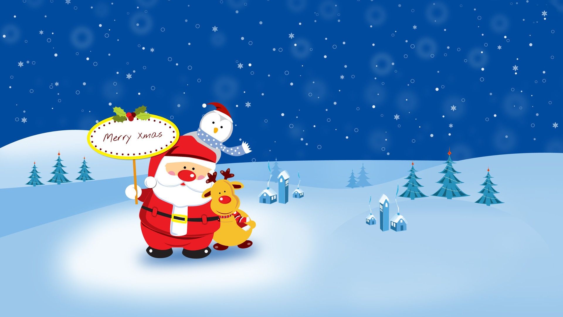 Babbo Natale renna pupazzo neve, 1920x1080 Full HD 1080p, Laptop