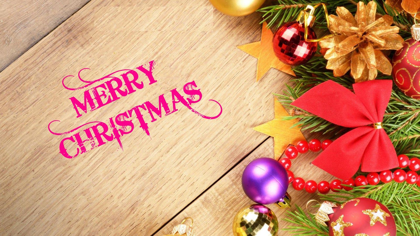 Decorazioni natalizie con scritta Merry Christmas, 1600x900 900p, Desktop