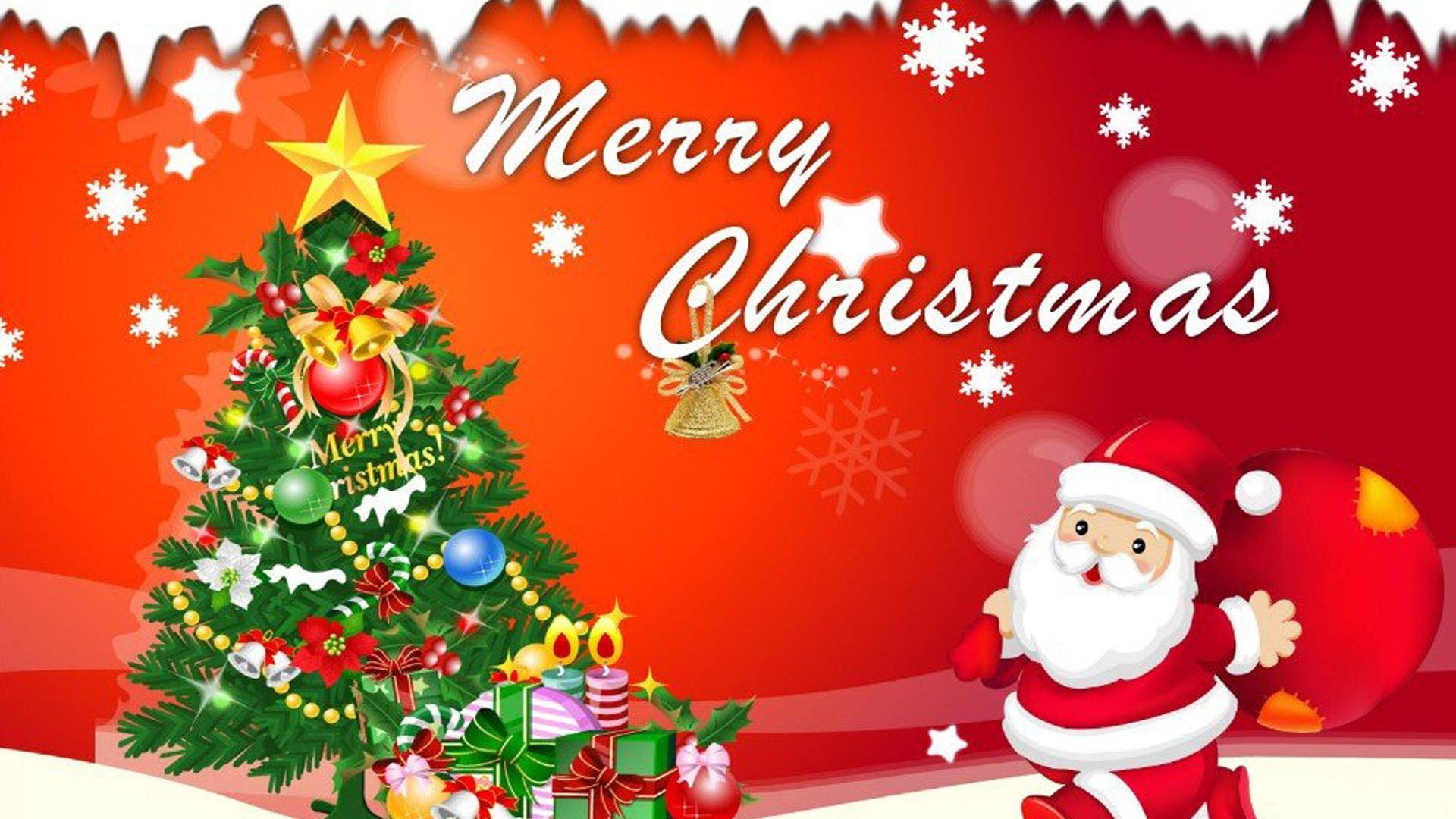 Babbo Natale albero decorazioni rosso, 1920x1080 Full HD 1080p, Desktop