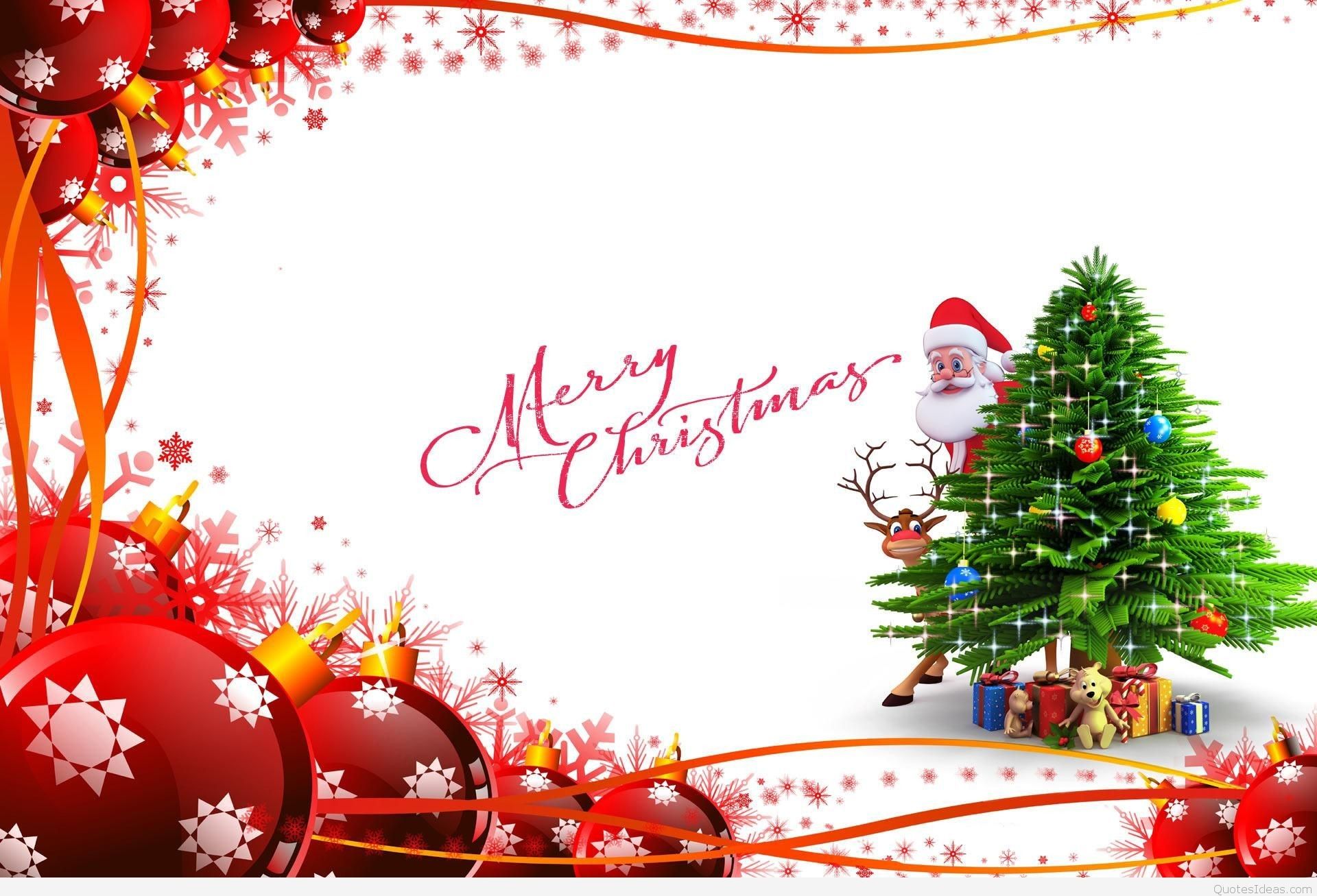 Babbo Natale albero addobbato palline rosse, 1920x1307 Full HD+, Desktop