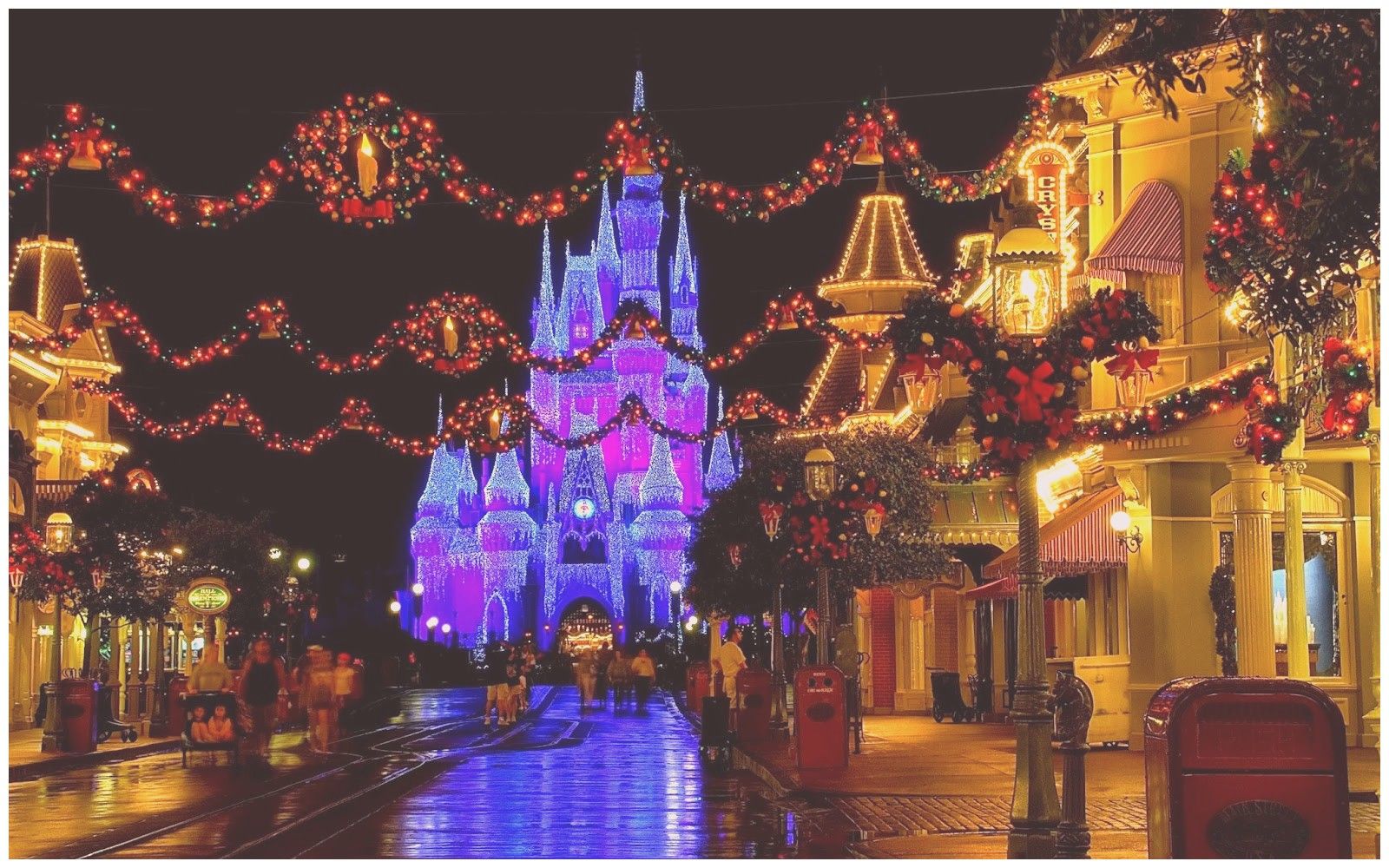 Castello Disney Natale luci, 1600x1000 HD, Desktop