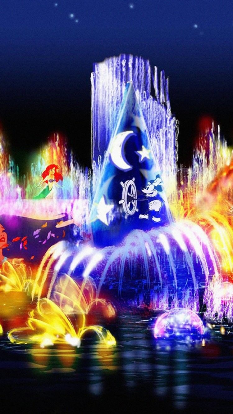Fontana luminosa Disney World of Color, 750x1334 Full HD Verticale, iPhone