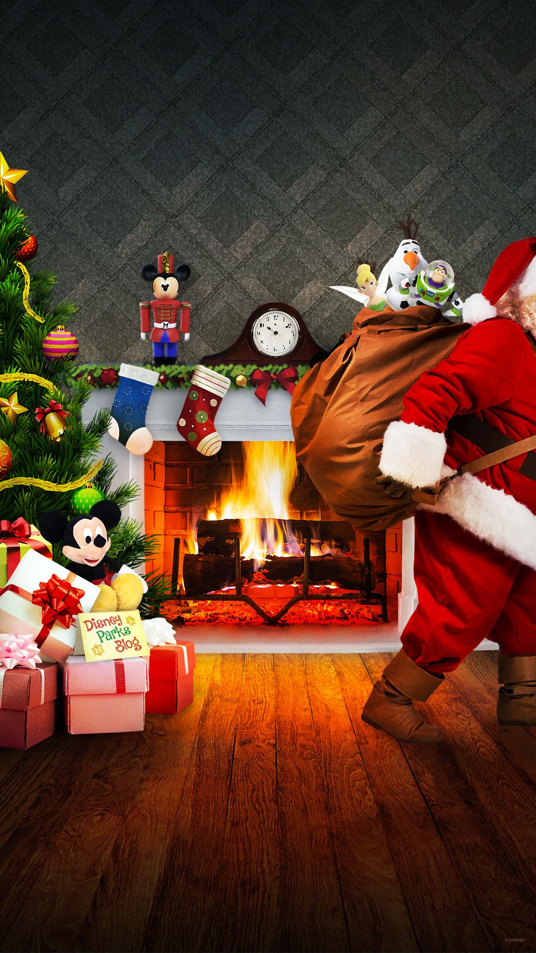 Babbo Natale cartone verde rosso, 1125x2436 Full HD Verticale, iPhone Pro Max