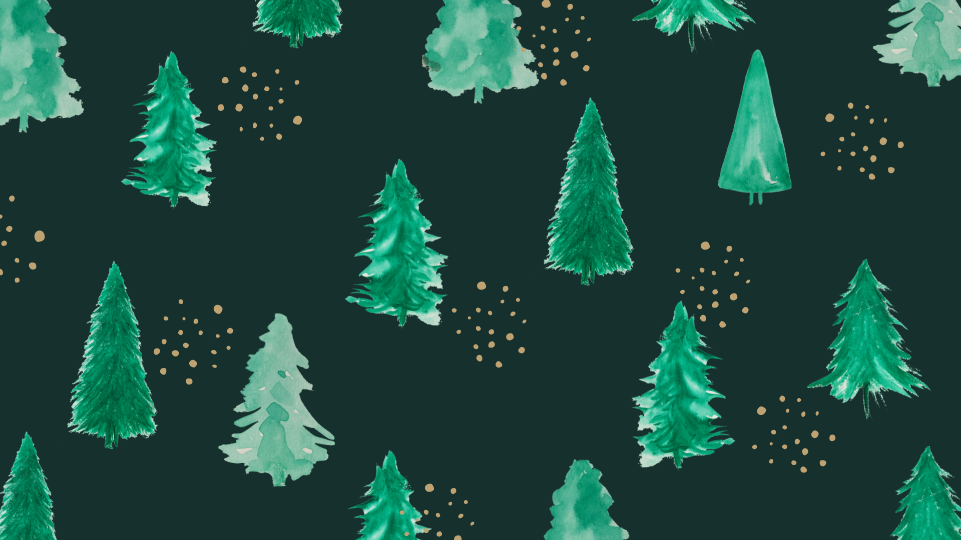 Alberi di Natale verdi acquerello, 1920x1080 Full HD, Desktop