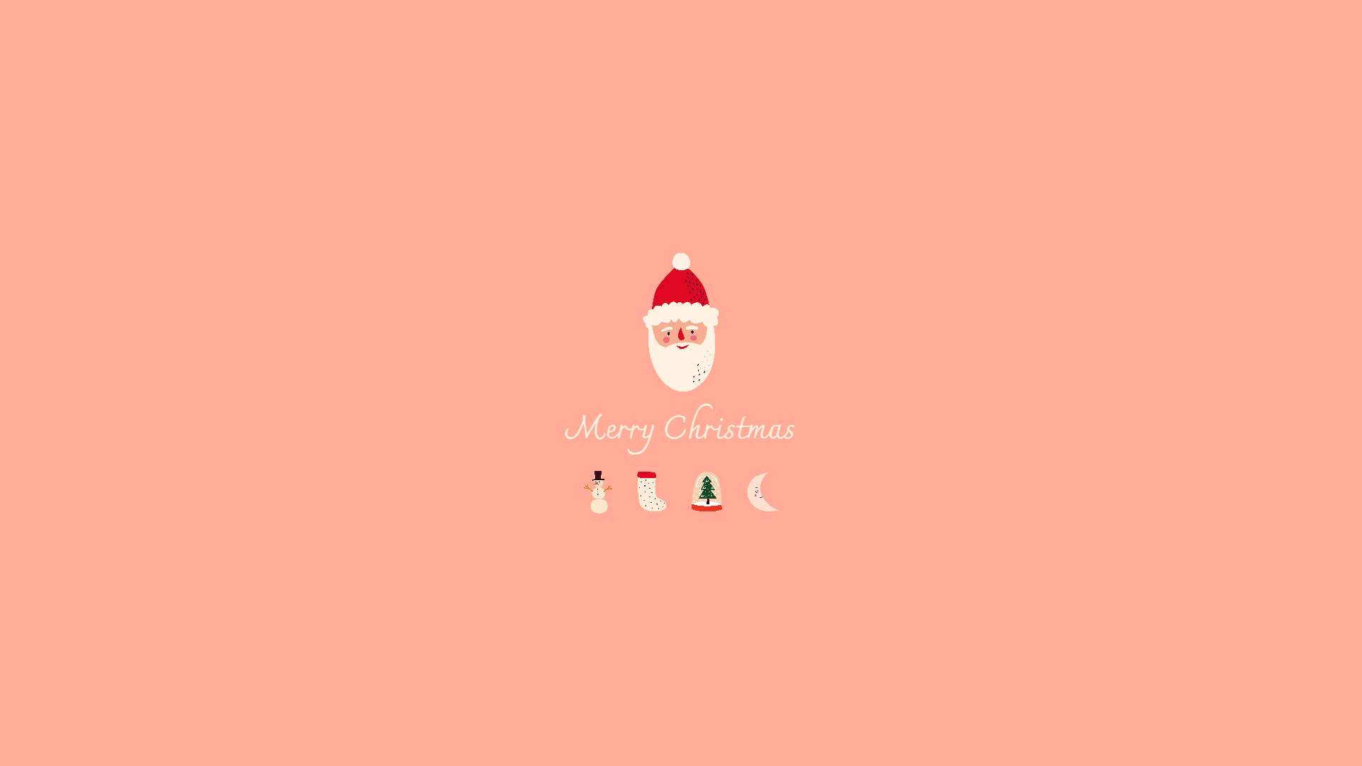 Babbo Natale minimalista sfondo rosa, 1920x1080 Full HD 1080p, PC