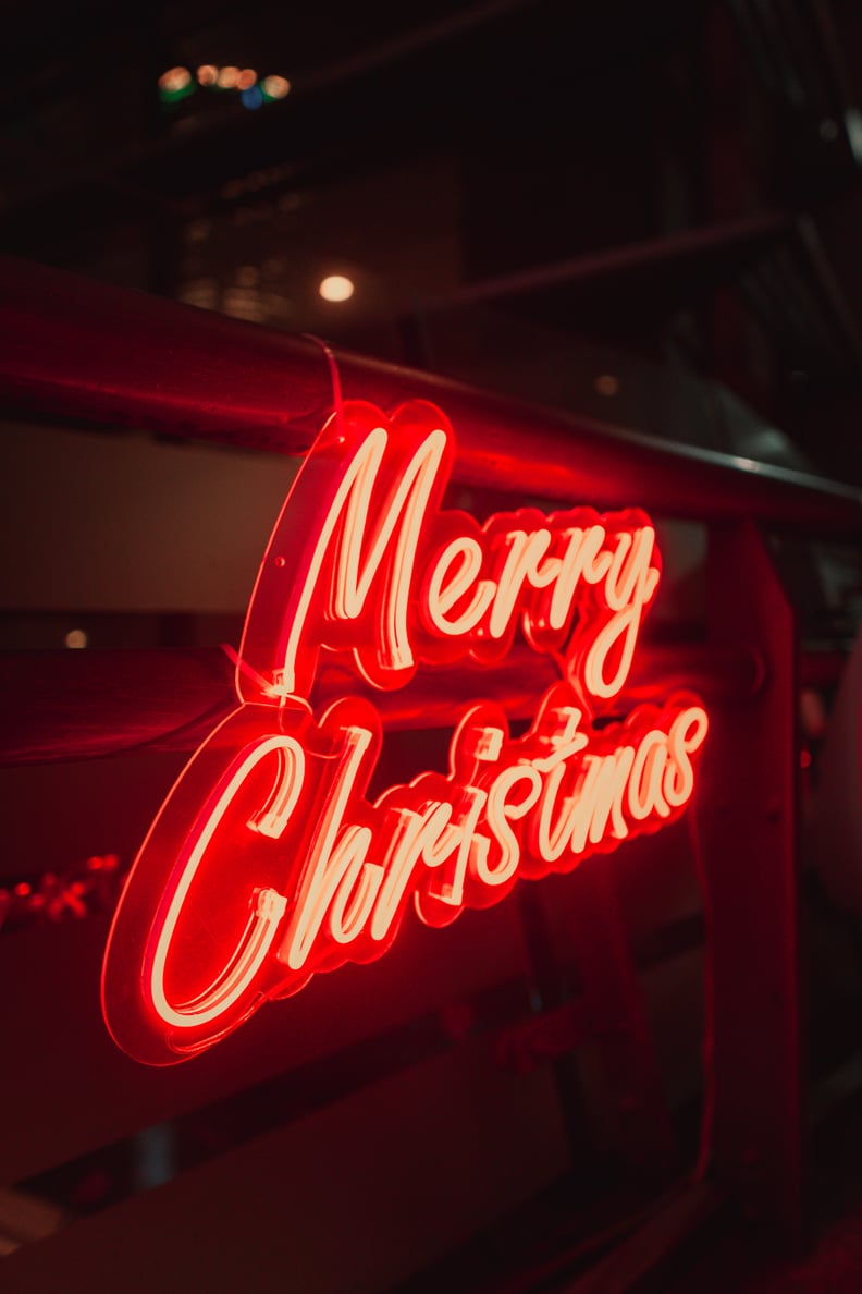 Insegna neon Merry Christmas rossa, 792x1188 Full HD Verticale, Smartphone
