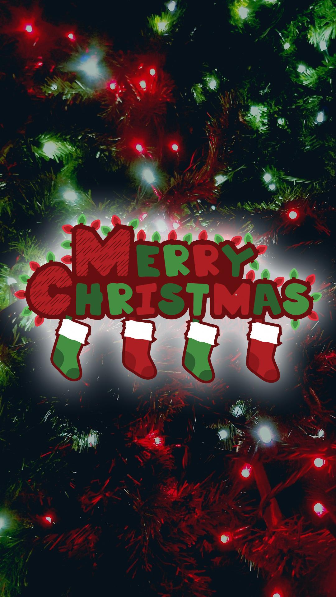 Merry Christmas calzini luci natalizie, 1080x1920 Verticale, Samsung Galaxy