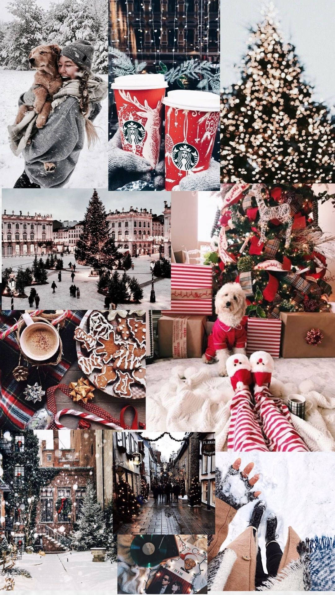 Collage natalizio invernale estetico, 1080x1920 Verticale, Mobile