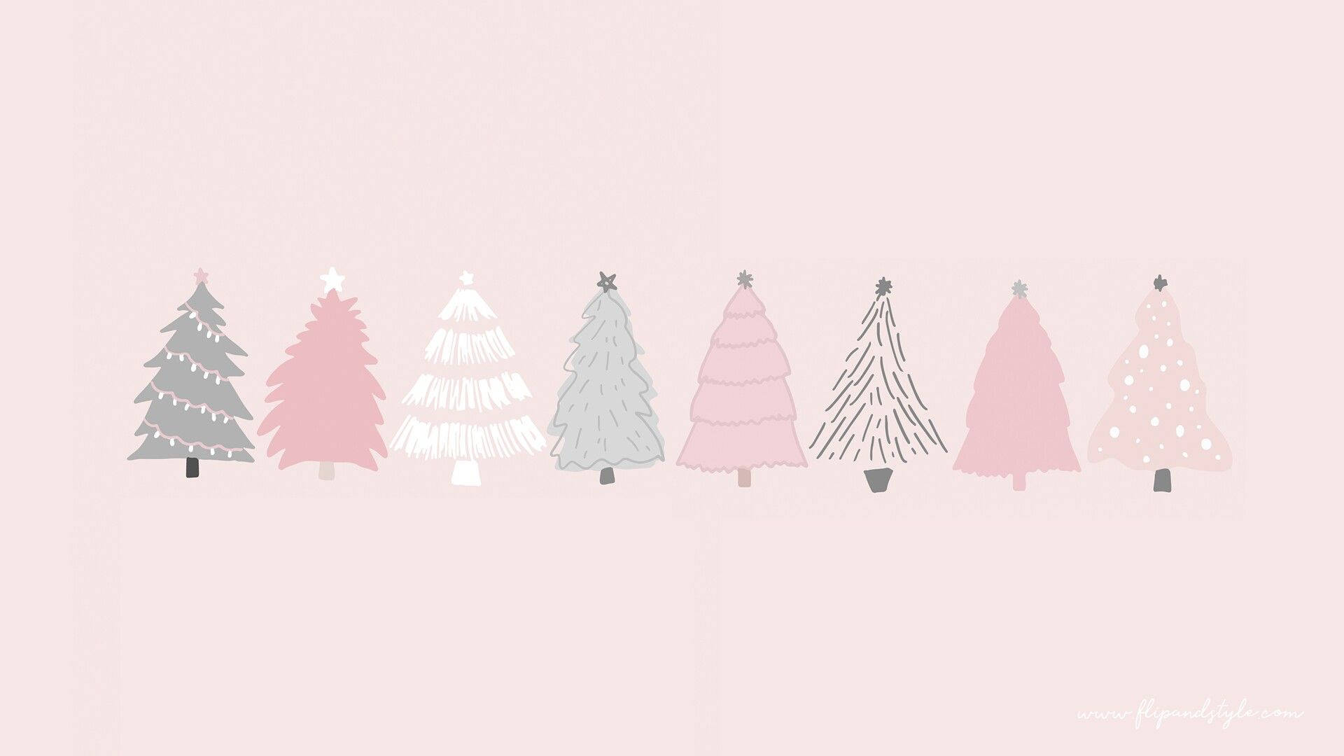 Alberi di Natale rosa pastello, 1920x1080 1080p, Laptop