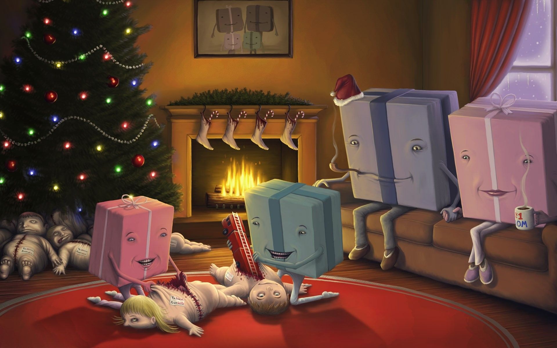 Bambole robot inquietanti Natale, 1920x1200 Full HD+, iMac