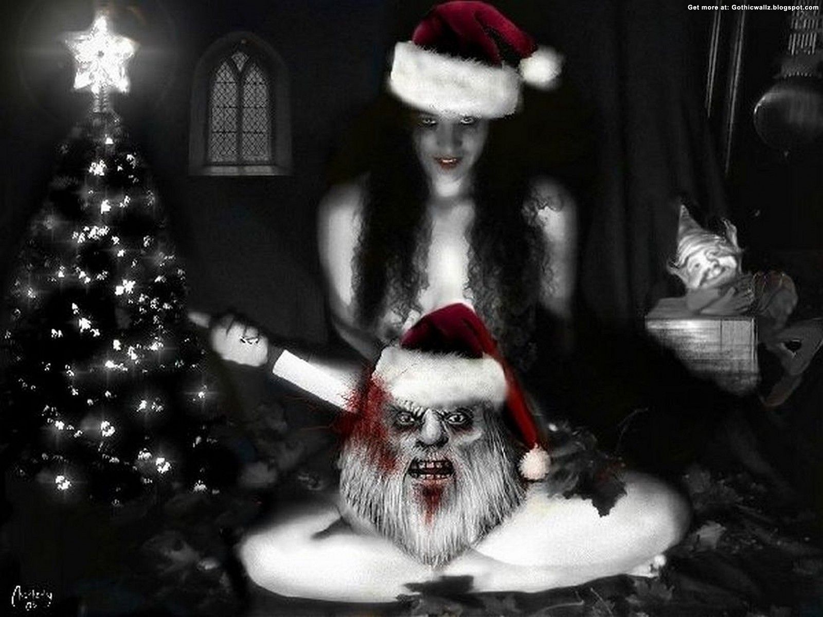 Babbo Natale inquietante insanguinato, 1920x1080 Full HD 1080p, Desktop