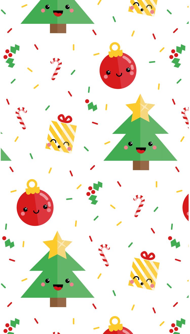 Alberi natalizi kawaii con addobbi, 750x1316 Full HD Verticale, Samsung Galaxy